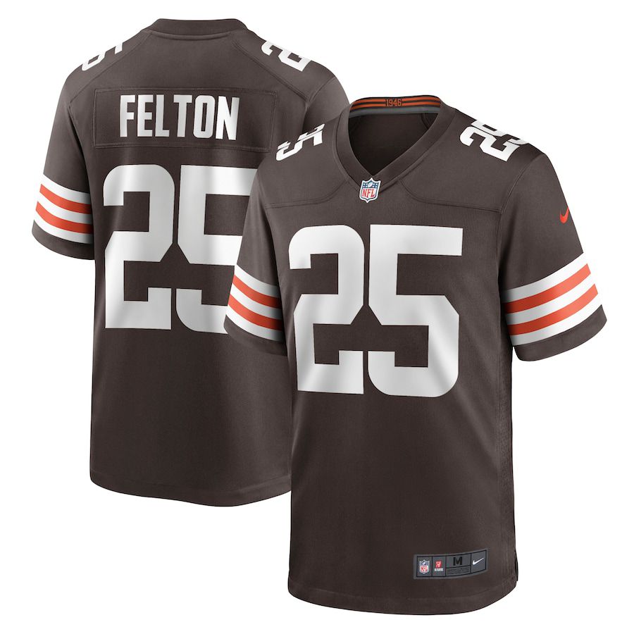 Men Cleveland Browns 25 Demetric Felton Nike Brown Game NFL Jersey